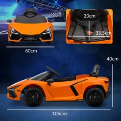 Auto Elettrica per Bambini 10,8V Lamborghini Revuelto Arancione Suoni