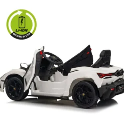 Auto Elettrica per Bambini 10,8V Lamborghini Revuelto Bianco Telecomando