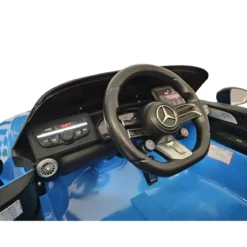 Auto Elettrica per Bambini 12V Mercedes SL63 Blu Metallizzato Cintura