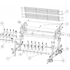Barbecue a Carbone con Doppia Griglia Inox Regolabile Ripiani in Legno