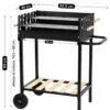 Barbecue a Carbone da Giardino con Ripiano e Griglia Inox Regolabile