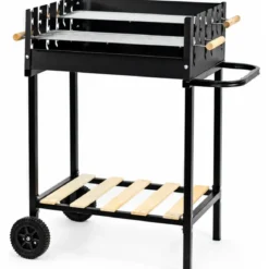 Barbecue a Carbone da Giardino con Ripiano e Griglia Inox Regolabile