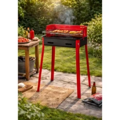 Barbecue a Carbonella Acciaio Portatile Griglia Carbone BBQ da Esterno Giardino