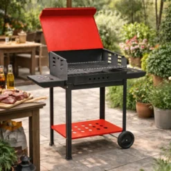 Barbecue a Carbonella con Coperchio Carbone Griglia BBQ da Balcone Giardino Casa