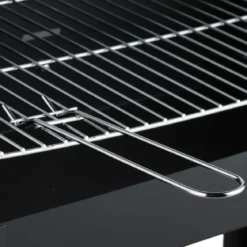 Barbecue a Carbonella con Griglia Inox Regolabile e Ripiani in Legno