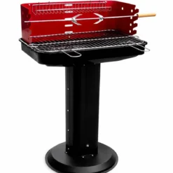 Barbecue a Carbonella con Piantana e Griglia Regolabile da Esterno