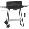 Barbecue a Carbonella da Esterno con Ruote Portatile Griglia Regolabile