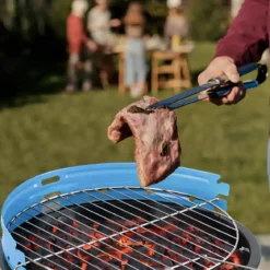 Barbecue a Carbonella Tondo da Esterno Griglia Regolabile 33x43 cm
