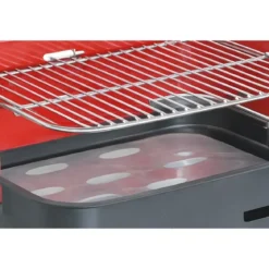Barbecue a Carbonella 37x27x68 cm Griglia Regolabile Acciaio Rosso