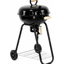Barbecue a Carbone Rotondo con Griglia Inox Coperchio con Termometro