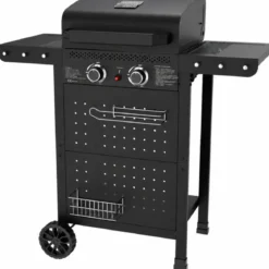 Barbecue a Gas 2 Bruciatori Acciaio Inox 5 kW Griglia in Ghisa Smaltata
