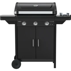 Barbecue a Gas Campignaz 3 Fuochi Coperchio Termometro Acciaio Nero