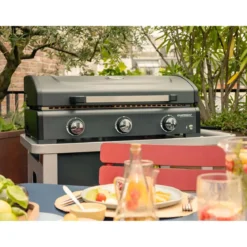 Barbecue a Gas Campignaz Plancha 3 Fuochi 76x56x31 cm Piastra Ghisa