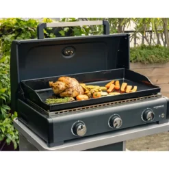 Barbecue a Gas Campignaz Plancha 3 Fuochi 76x56x31 cm Piastra Ghisa