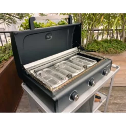 Barbecue a Gas Campignaz Plancha 3 Fuochi 76x56x31 cm Piastra Ghisa