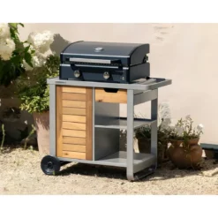 Barbecue a Gas Campignaz Plancha 65x56x31 cm 2 Fuochi Piastra Ghisa