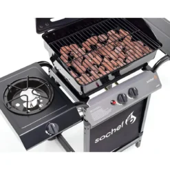 Barbecue a Gas con Pietra Lavica 2 Bruciatori in Acciaio Fornello Griglia BBQ