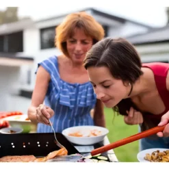 Barbecue a Gas da Esterno 122x53x97H cm 4+1 Fuochi Nero con Termometro