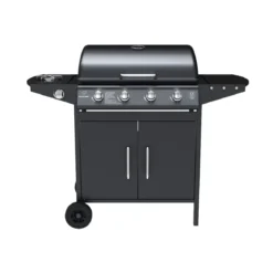 Barbecue a Gas da Esterno 122x53x97H cm 4+1 Fuochi Nero con Termometro