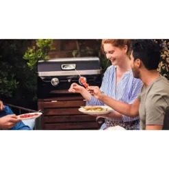 Barbecue a Gas 2 Fuochi Campignaz da Tavolo 65x52x36 cm Coperchio