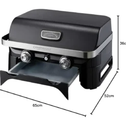 Barbecue a Gas 2 Fuochi Campignaz da Tavolo 65x52x36 cm Coperchio