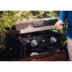 Barbecue a Gas 2 Fuochi Campignaz da Tavolo 65x52x36 cm Coperchio