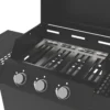 Barbecue a Gas 3 Fuochi 8,5 kW con Coperchio Termometro Pietra Lavica