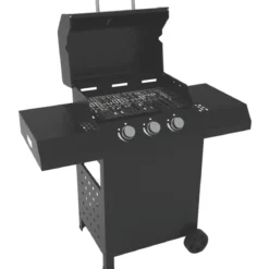 Barbecue a Gas 3 Fuochi 8,5 kW con Coperchio Termometro Pietra Lavica