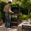 Barbecue a Gas 2 Fuochi 5 kW Griglia in Ghisa Smaltata Scaldavivande