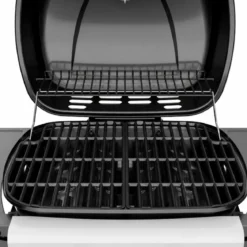 Barbecue a Gas 2 Fuochi 5 kW Griglia in Ghisa Smaltata Scaldavivande