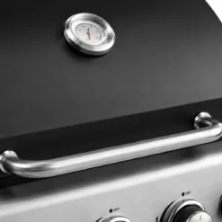 Barbecue a Gas GPL da Esterno 3 Fuochi con Coperchio in Acciaio Inox