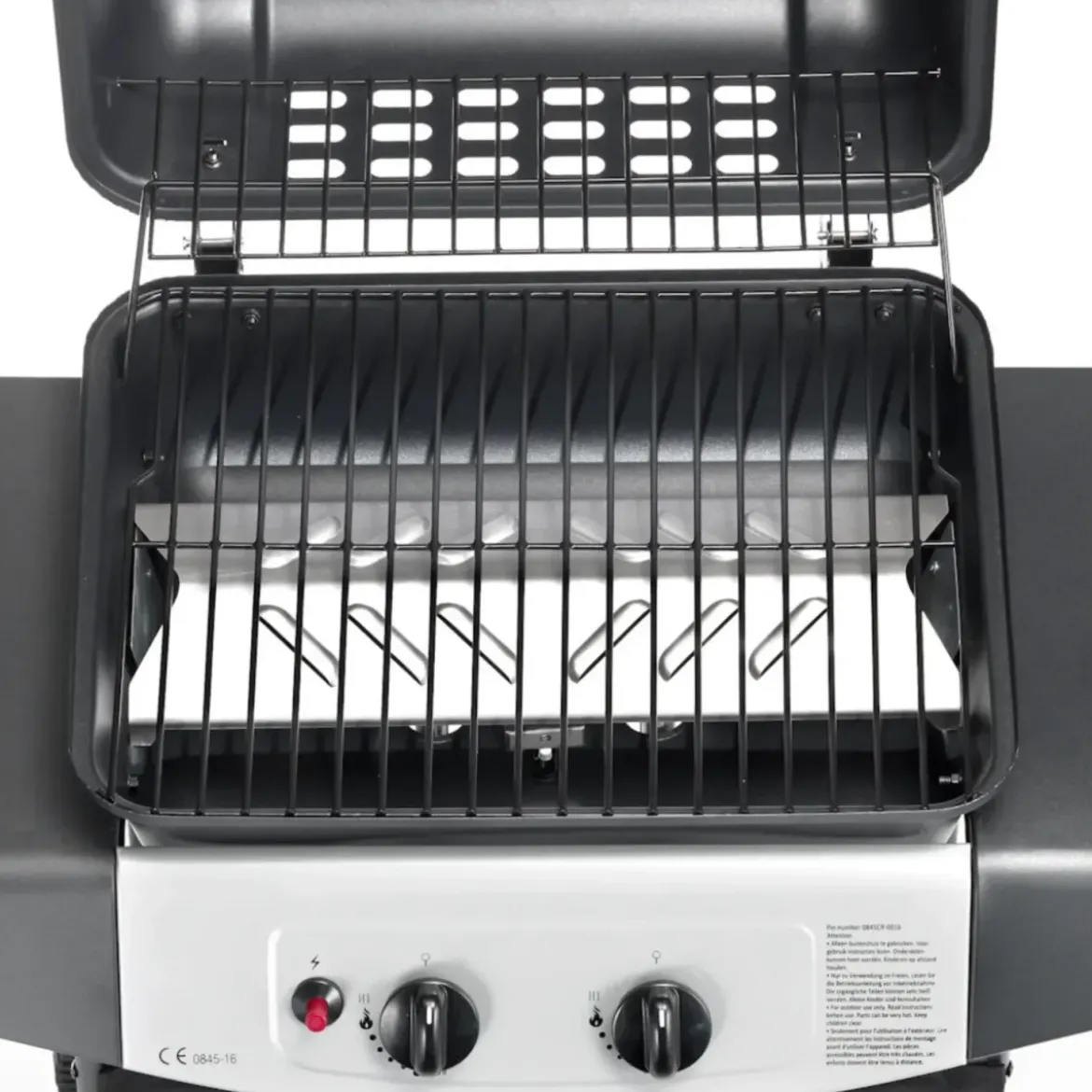 Barbecue a Gas Ompagrill 2 Fuochi 98x43x100cm Termometro Pietra Lavica