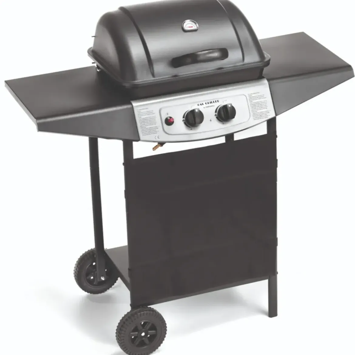 Barbecue a Gas Ompagrill 2 Fuochi 98x43x100cm Termometro Pietra Lavica