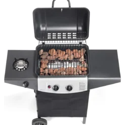 Barbecue a Gas Ompagrill 2+1 Fuochi 98x43x100cm Fornello Laterale