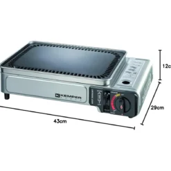 Barbecue a Gas Portatile da Campeggio Piastra con Griglia in Alluminio