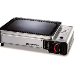 Barbecue a Gas Portatile da Campeggio Piastra con Griglia in Alluminio