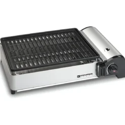 Barbecue a Gas Portatile Kemper Piastra con Griglia in Alluminio 27x34