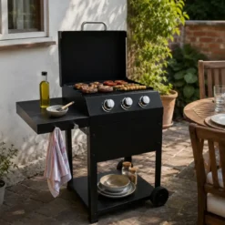 Barbecue da Esterno a Gas 3 Bruciatori 8,5 kW in Acciaio Inox