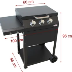 Barbecue da Esterno a Gas 3 Bruciatori 8,5 kW in Acciaio Inox