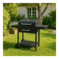 Barbecue da Esterno 118,5x61x102H cm a Carbonella Nero Acciaio Smaltato