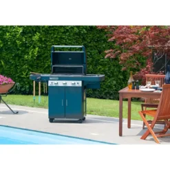 Barbecue Dual Gas Metano GPL 3 Bruciatori BBQ Fornello e Piastra Ghisa