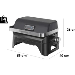 Barbecue Elettrico da Tavolo Campignaz 2200W Griglia Ghisa Coperchio