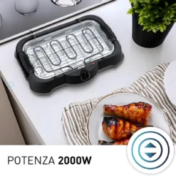 Barbecue Elettrico da Tavolo Zephit 2000 W Termostato Regolabile
