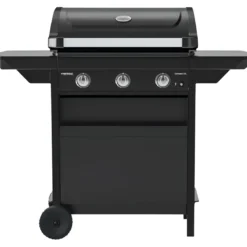 Barbecue Gas Campignaz 3 Fuochi Ripiani Laterali Nero 91x53x108 cm