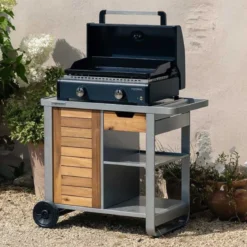 Barbecue Gas Plancha da Tavolo Campignaz 2 Fuochi 6kW Piastra in Ghisa