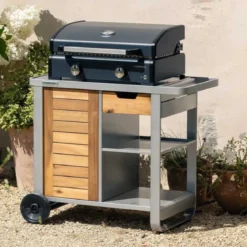 Barbecue Gas Plancha da Tavolo Campignaz 2 Fuochi 6kW Piastra in Ghisa