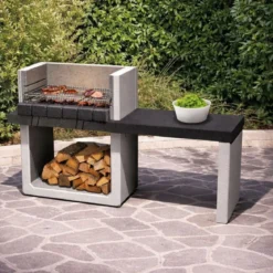 Barbecue in Muratura Cemento BBQ a Carbone Carbonella Legna