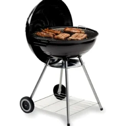 Barbecue Tondo Carbone Giardino Legna Carbonella Carrello Grigliata Griglia 45cm