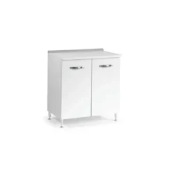 Base per Cucina 80 cm in Legno Bianco Larice Dispensa 2 Ante