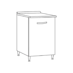 Base per Cucina Componibile Mobile 1 Anta in Legno Olmo 40 cm
